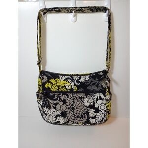 Vera Bradley Baroque Retired Crossbody Purse Black Lime Green Taupe